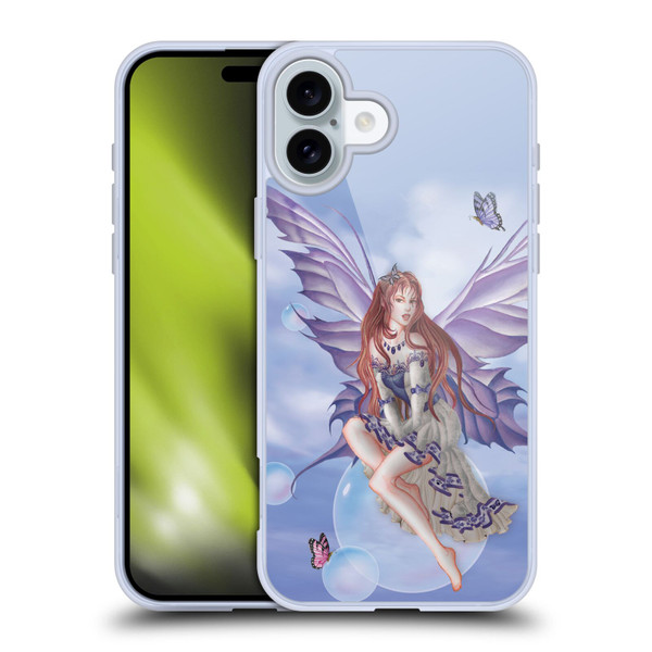 Nene Thomas Bubbles Purple Lace Fairy On Cat Soft Gel Case for Apple iPhone 16 Plus