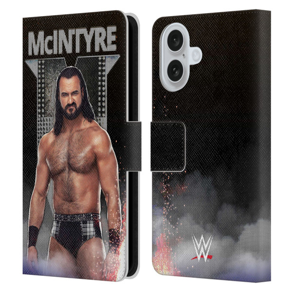 WWE Drew McIntyre LED Image Leather Book Wallet Case Cover For Apple iPhone 16