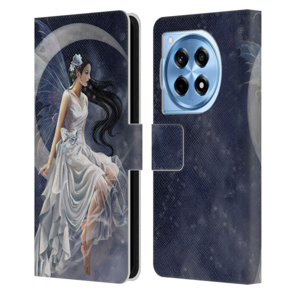 Nene Thomas Crescents Winter Frost Fairy On Moon Leather Book Wallet Case Cover For OnePlus 12R