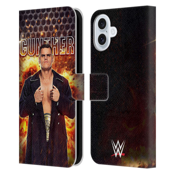 WWE Gunther Portrait Leather Book Wallet Case Cover For Apple iPhone 16 Plus