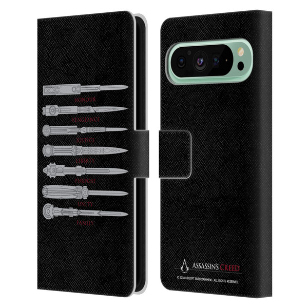 Assassin's Creed Legacy Typography Blades Leather Book Wallet Case Cover For Google Pixel 9 Pro XL