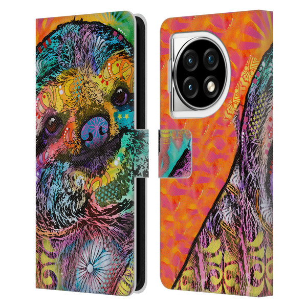 Dean Russo Wildlife 3 Sloth Leather Book Wallet Case Cover For OPPO OnePlus Ace 3 5G