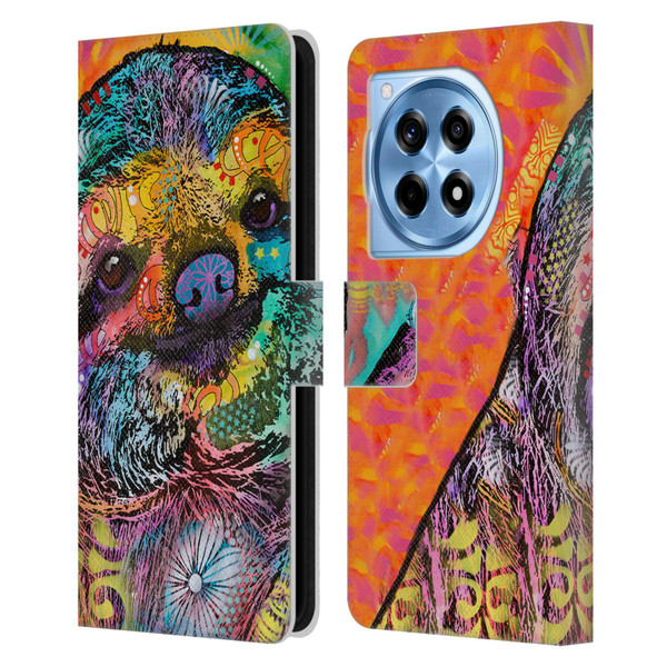 Dean Russo Wildlife 3 Sloth Leather Book Wallet Case Cover For OnePlus 12R