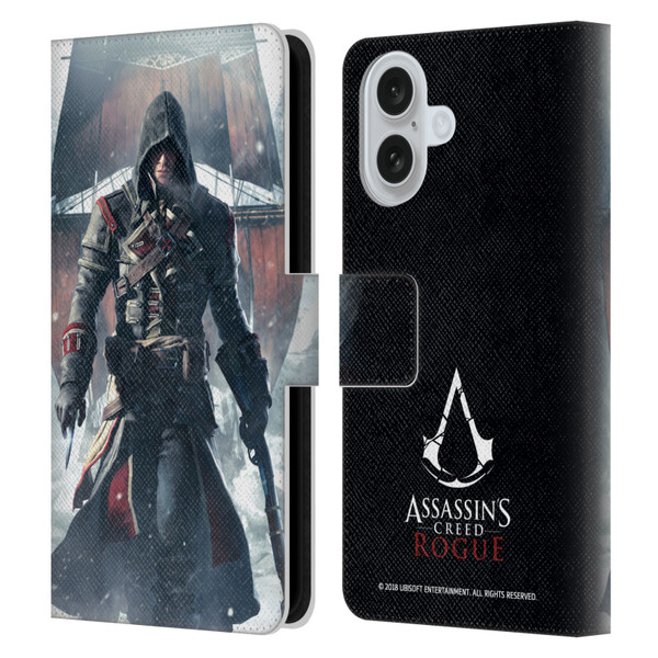 Assassin's Creed Rogue Key Art Shay Cormac Ship Leather Book Wallet Case Cover For Apple iPhone 16