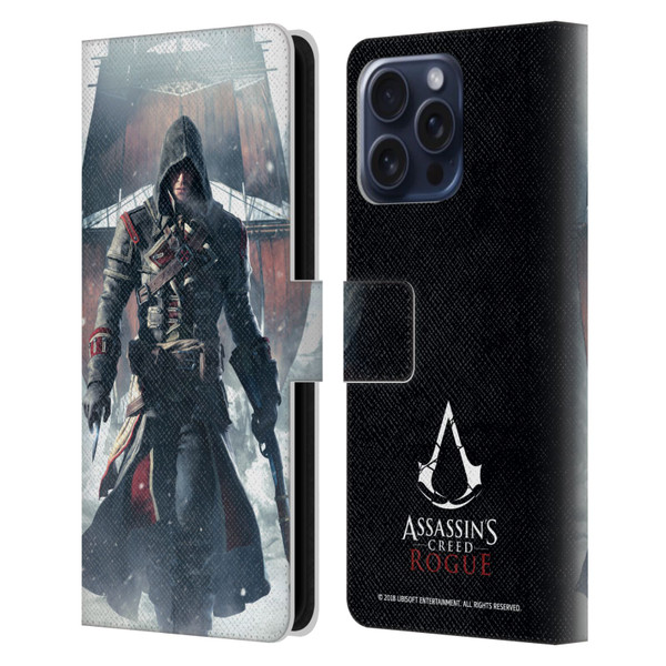Assassin's Creed Rogue Key Art Shay Cormac Ship Leather Book Wallet Case Cover For Apple iPhone 16 Pro Max