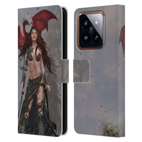 Nene Thomas Gothic Dragon Witch Warrior Sword Leather Book Wallet Case Cover For Xiaomi 14