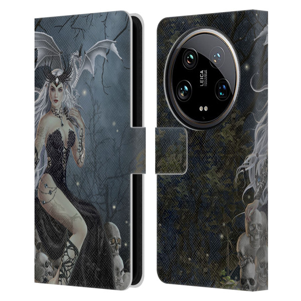 Nene Thomas Gothic Mad Queen Of Skulls Dragon Leather Book Wallet Case Cover For Xiaomi 14 Ultra