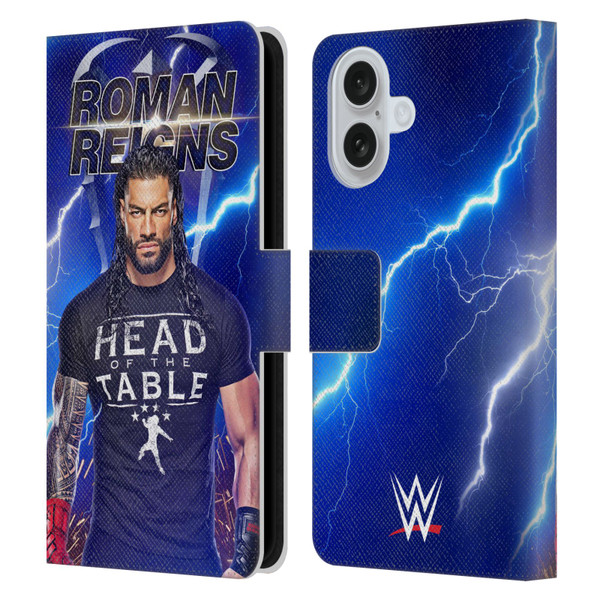 WWE Roman Reigns Lightning Leather Book Wallet Case Cover For Apple iPhone 16