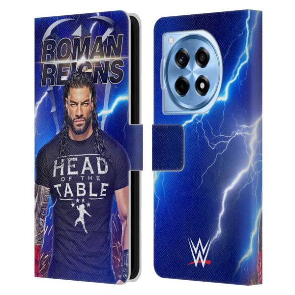 WWE Roman Reigns Lightning Leather Book Wallet Case Cover For OnePlus 12R