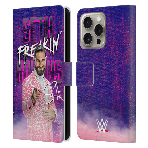 WWE Seth Rollins Seth Freakin' Rollins Leather Book Wallet Case Cover For Apple iPhone 16 Pro