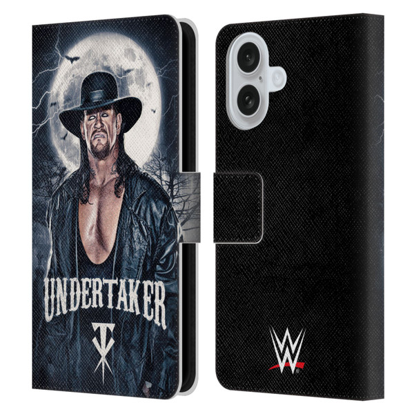 WWE The Undertaker Portrait Leather Book Wallet Case Cover For Apple iPhone 16