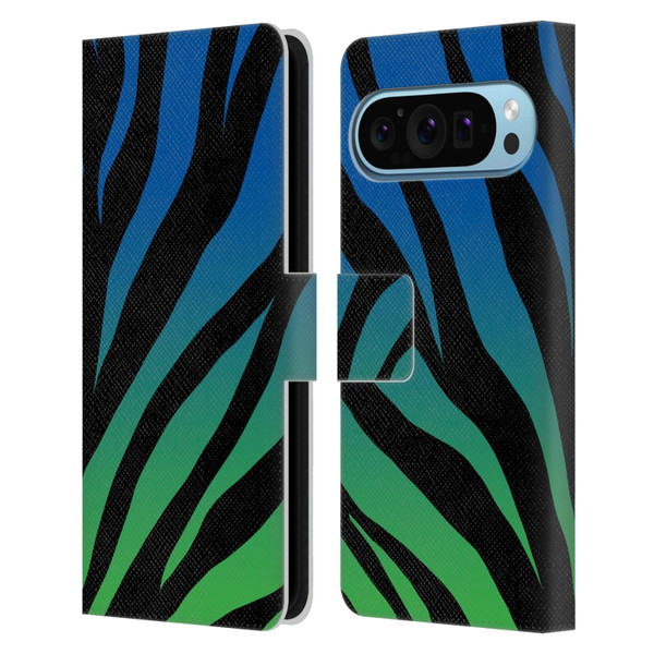 Grace Illustration Animal Prints Ombré Leopard Leather Book Wallet Case Cover For Google Pixel 9 / Pixel 9 Pro