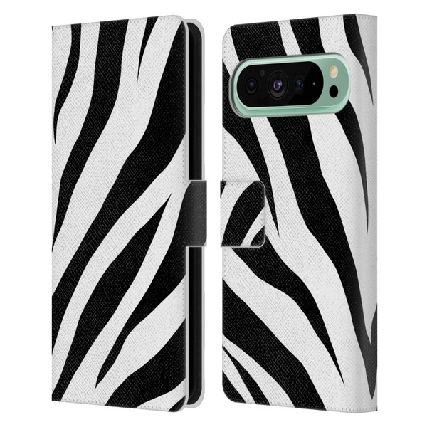 Grace Illustration Animal Prints Zebra Leather Book Wallet Case Cover For Google Pixel 9 Pro XL