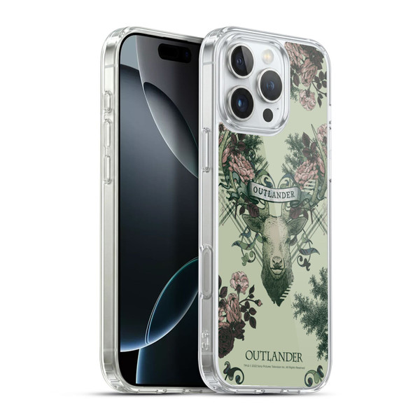 Outlander Composed Graphics Floral Deer Soft Gel Case for Apple iPhone 16 Pro Max & MagSafe