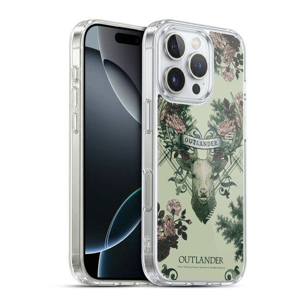 Outlander Composed Graphics Floral Deer Soft Gel Case for Apple iPhone 16 Pro & MagSafe