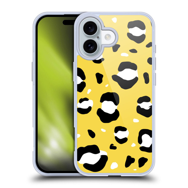 Grace Illustration Animal Prints Yellow Leopard Soft Gel Case for Apple iPhone 16