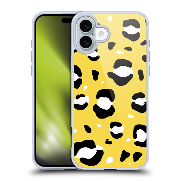 Grace Illustration Animal Prints Yellow Leopard Soft Gel Case for Apple iPhone 16 Plus