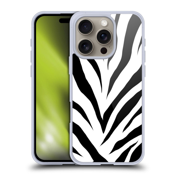 Grace Illustration Animal Prints Zebra Soft Gel Case for Apple iPhone 16 Pro