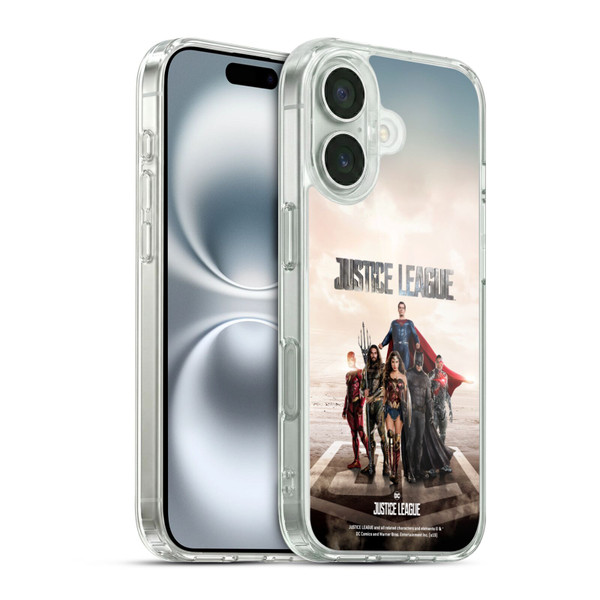 Justice League Movie Character Posters Group Soft Gel Case for Apple iPhone 16 & MagSafe