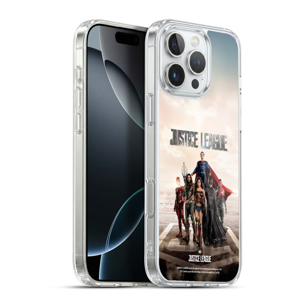 Justice League Movie Character Posters Group Soft Gel Case for Apple iPhone 16 Pro Max & MagSafe
