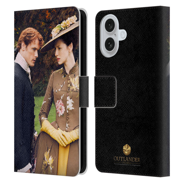 Outlander Characters Jamie And Claire Leather Book Wallet Case Cover For Apple iPhone 16