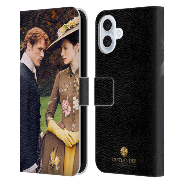 Outlander Characters Jamie And Claire Leather Book Wallet Case Cover For Apple iPhone 16 Plus