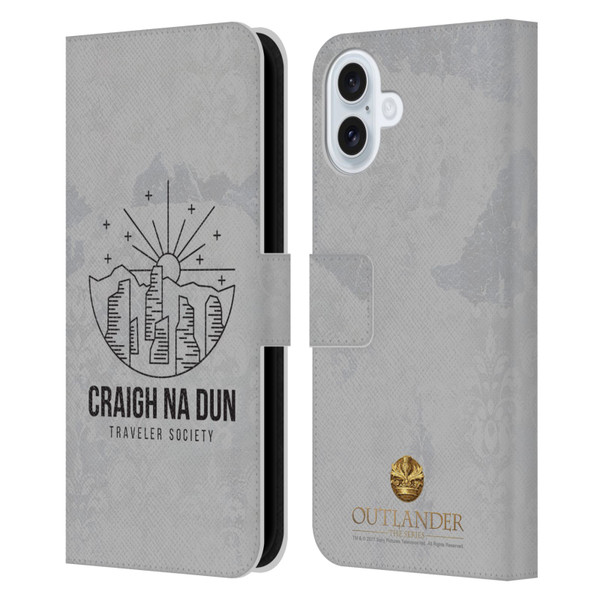 Outlander Graphics Craigh Na Dun Leather Book Wallet Case Cover For Apple iPhone 16 Plus
