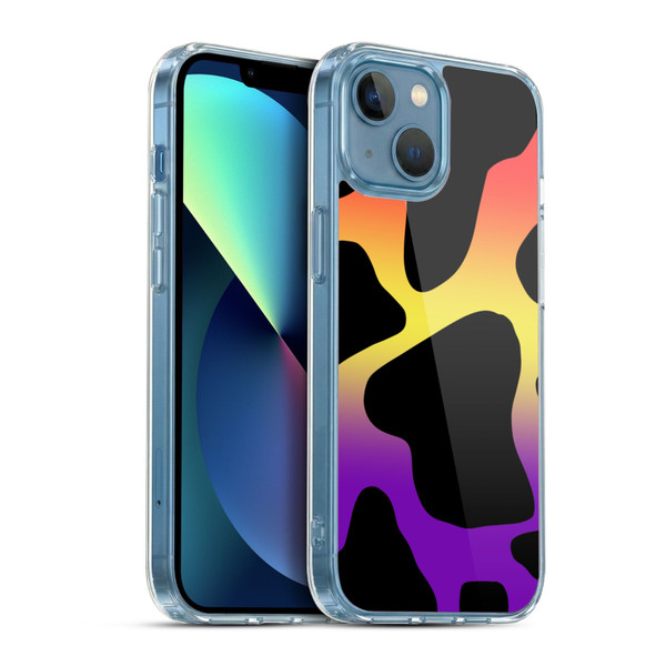 Grace Illustration Cow Prints Sunset Soft Gel Case for Apple iPhone 13 Mini & MagSafe