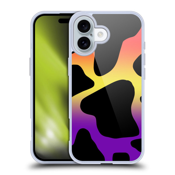 Grace Illustration Cow Prints Sunset Soft Gel Case for Apple iPhone 16