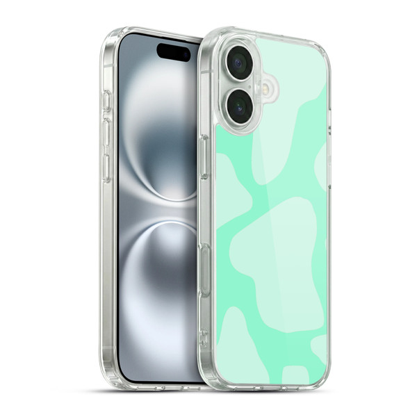 Grace Illustration Cow Prints Mint Green Soft Gel Case for Apple iPhone 16 Plus & MagSafe