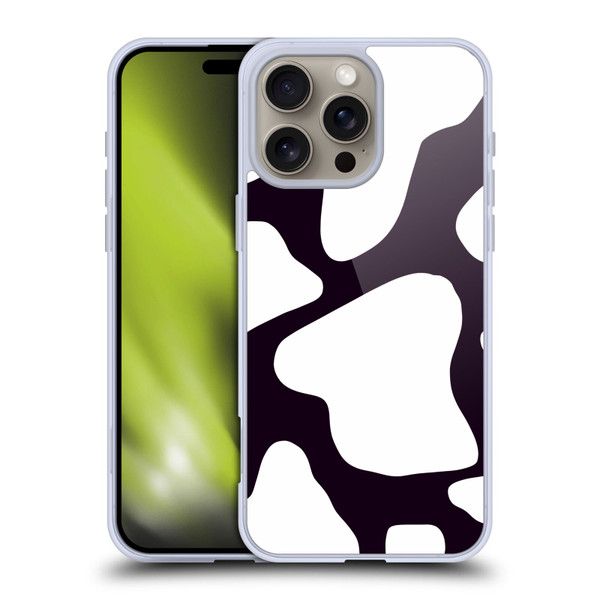 Grace Illustration Cow Prints Black And White Soft Gel Case for Apple iPhone 16 Pro Max