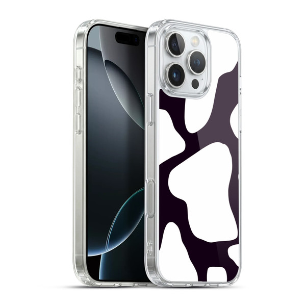Grace Illustration Cow Prints Black And White Soft Gel Case for Apple iPhone 16 Pro Max & MagSafe
