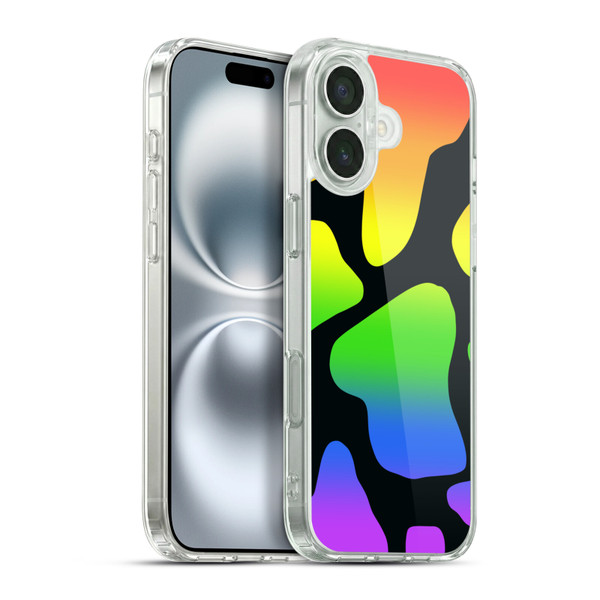 Grace Illustration Cow Prints Rainbow Soft Gel Case for Apple iPhone 16 Plus & MagSafe