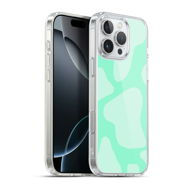 Grace Illustration Cow Prints Mint Green Soft Gel Case for Apple iPhone 16 Pro Max & MagSafe