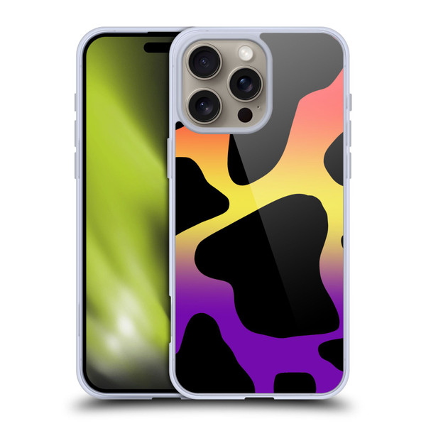 Grace Illustration Cow Prints Sunset Soft Gel Case for Apple iPhone 16 Pro Max