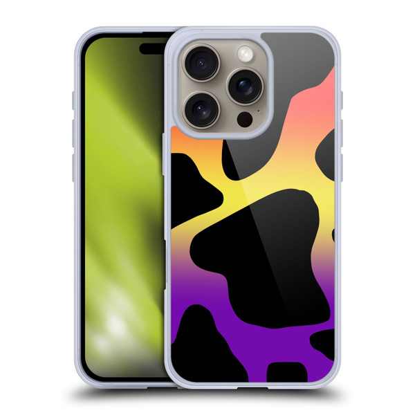 Grace Illustration Cow Prints Sunset Soft Gel Case for Apple iPhone 16 Pro