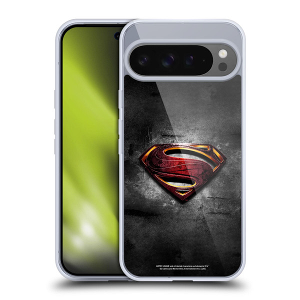 Justice League Movie Superman Logo Art Man Of Steel Soft Gel Case for Google Pixel 9 Pro XL
