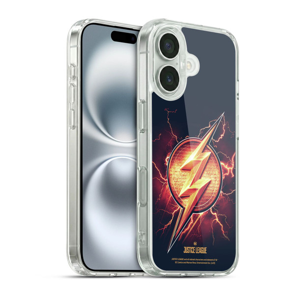 Justice League Movie Logos The Flash 2 Soft Gel Case for Apple iPhone 16 & MagSafe