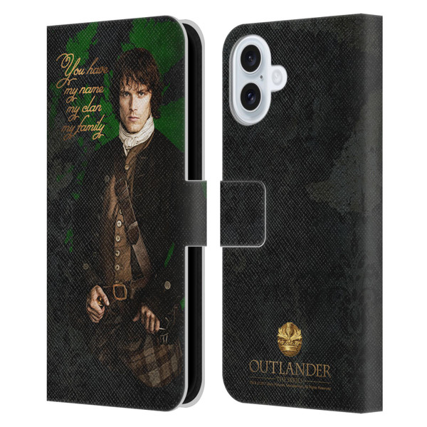 Outlander Portraits Jamie Leather Book Wallet Case Cover For Apple iPhone 16 Plus