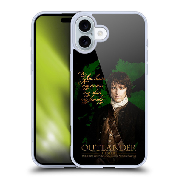 Outlander Portraits Jamie Soft Gel Case for Apple iPhone 16 Plus