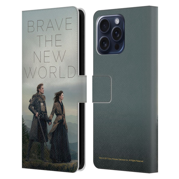 Outlander Season 4 Art Brave The New World Leather Book Wallet Case Cover For Apple iPhone 16 Pro Max