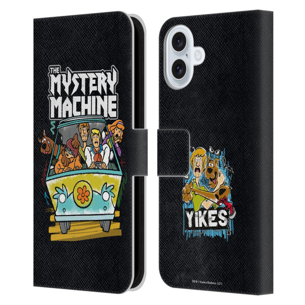 Scooby-Doo Mystery Inc. Grunge Mystery Machine Leather Book Wallet Case Cover For Apple iPhone 16 Plus