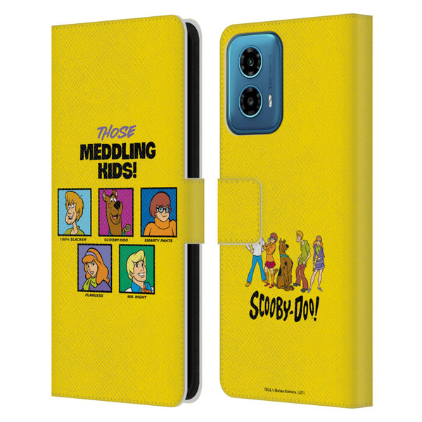 Scooby-Doo Mystery Inc. Meddling Kids Leather Book Wallet Case Cover For Motorola Moto G34 5G