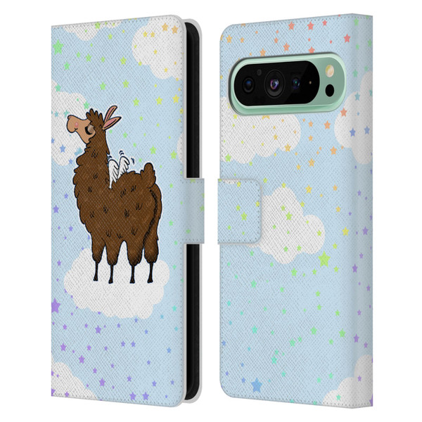 Grace Illustration Llama Pegasus Leather Book Wallet Case Cover For Google Pixel 9 Pro XL