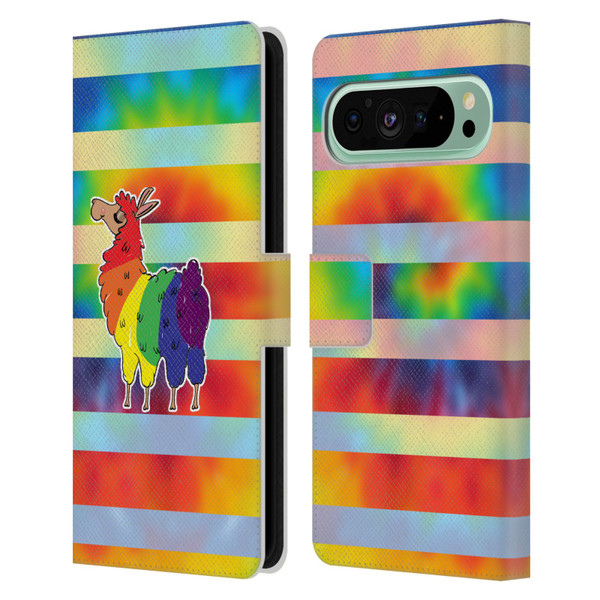 Grace Illustration Llama Pride Leather Book Wallet Case Cover For Google Pixel 9 Pro XL