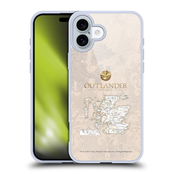 Outlander Seals And Icons Map Soft Gel Case for Apple iPhone 16 Plus