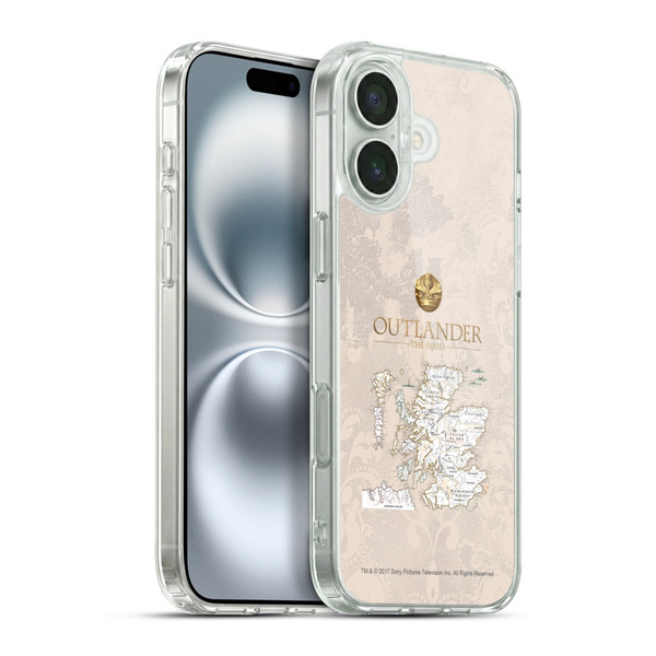 Outlander Seals And Icons Map Soft Gel Case for Apple iPhone 16 Plus & MagSafe