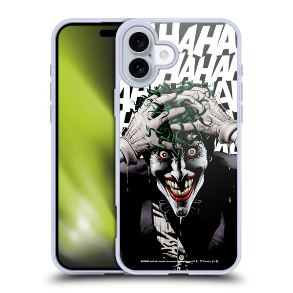 The Joker DC Comics Character Art The Killing Joke Soft Gel Case for Apple iPhone 16 Plus