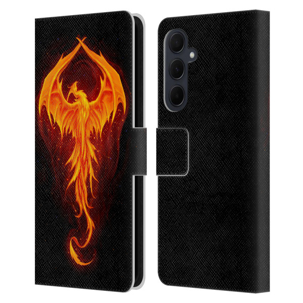 Christos Karapanos Dark Hours Dragon Phoenix Leather Book Wallet Case Cover For Samsung Galaxy A35 5G
