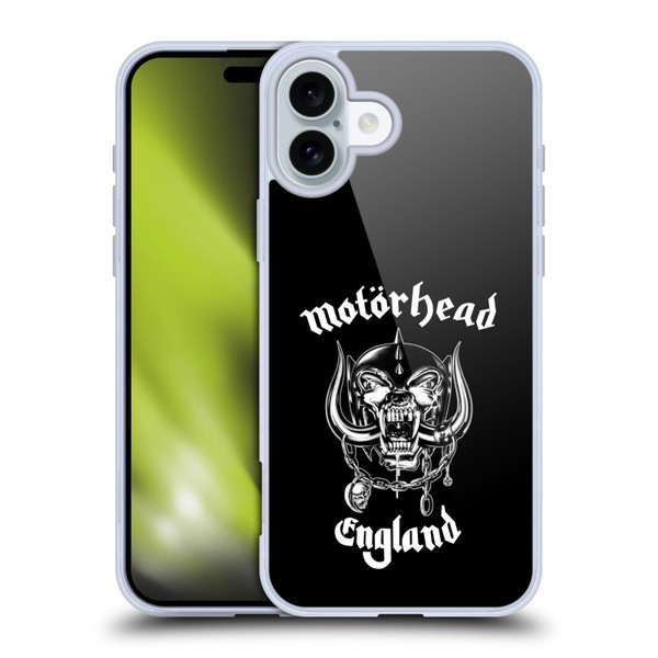 Motorhead Graphics England Soft Gel Case for Apple iPhone 16 Plus & MagSafe